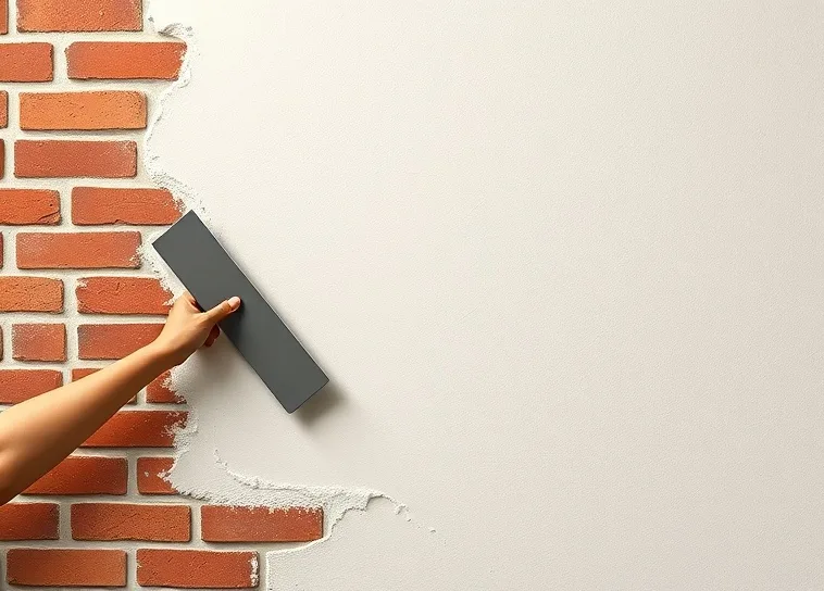 Application d'un enduit décoratif à la lisseuse sur un mur